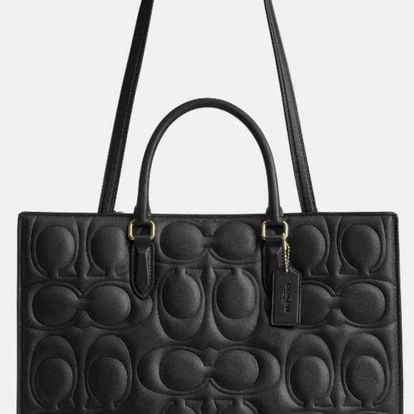 COACH Maggie Tote Bag In Signature Leather - Picture 1 of 4